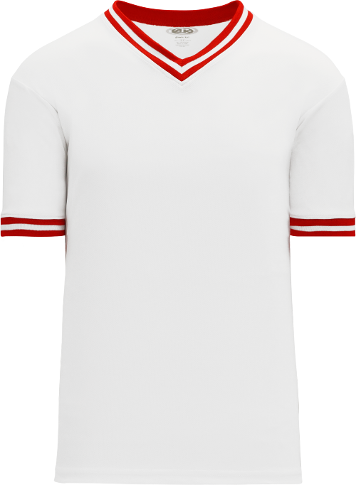 Trimmed Pullover Baseball Jersey - White/Red
