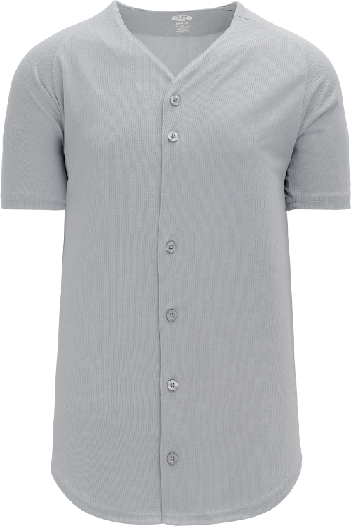 Full Button Proflex Baseball Jersey - Gray