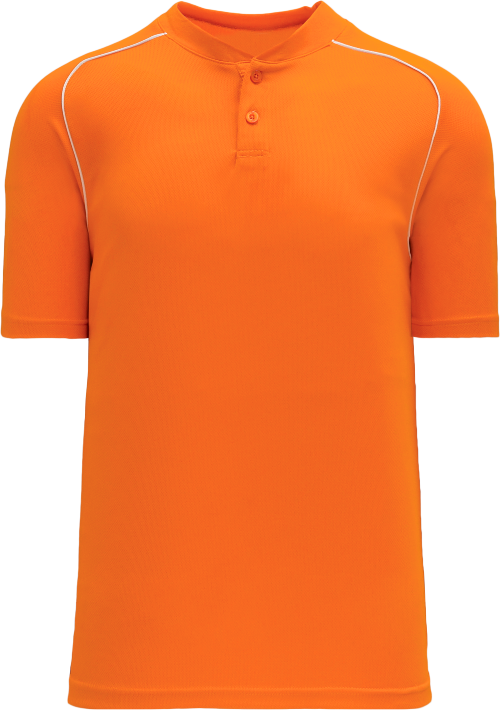 Shoulder Stripe Two Button Baseball Jersey - Orange