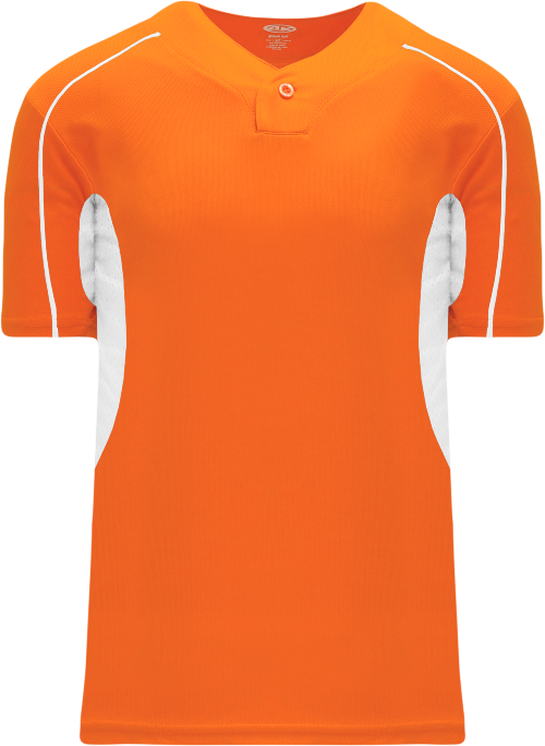 Strike Out One Button Baseball Jersey - Orange/White